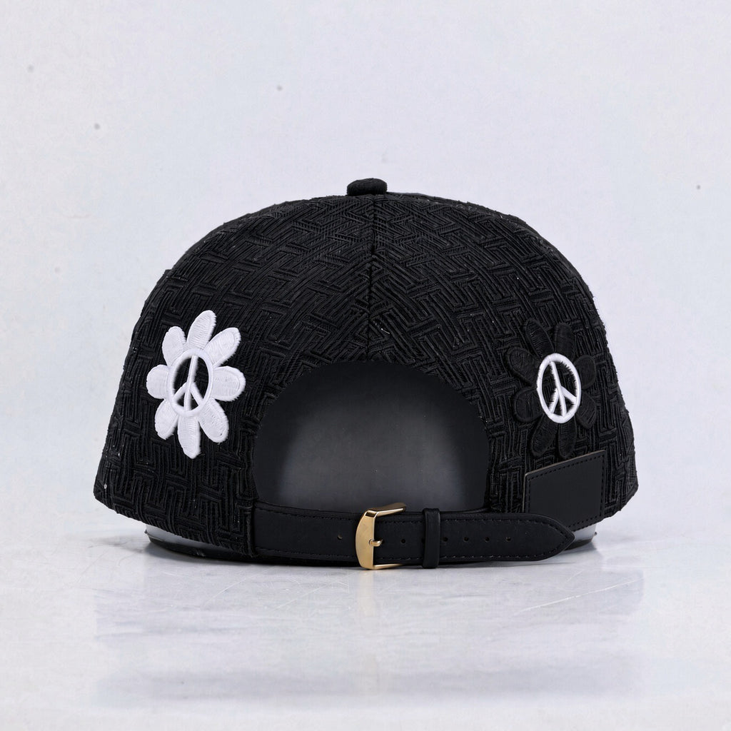 Hugh & Main Peace Flower Black Trucker Hat (PRE-ORDER)