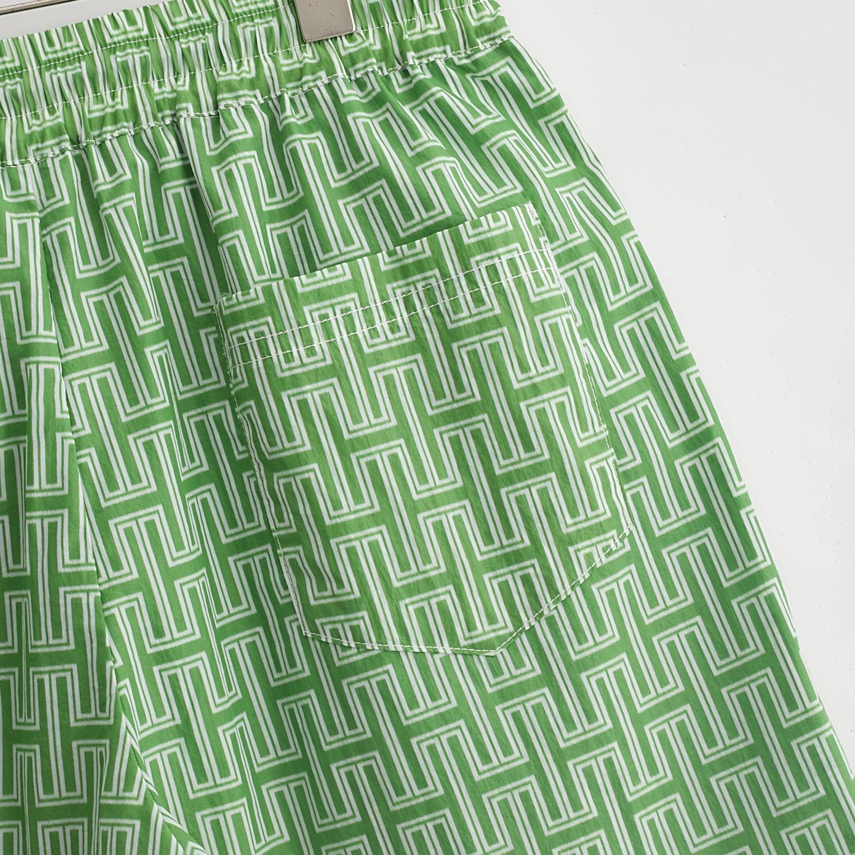 Monogram Shorts: Green - Hugh & Main