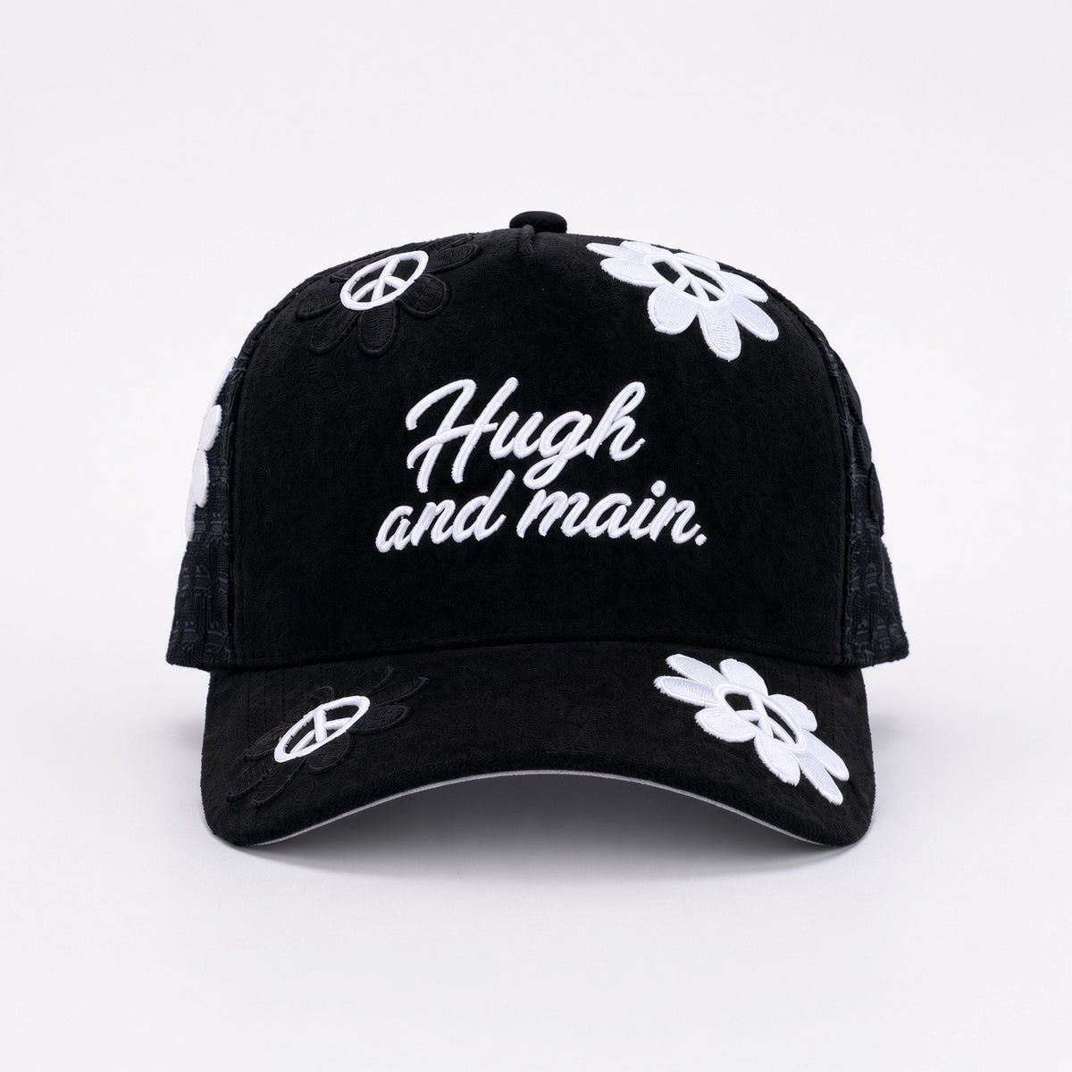 Hugh & Main Peace Flower Black Trucker Hat (PRE-ORDER)