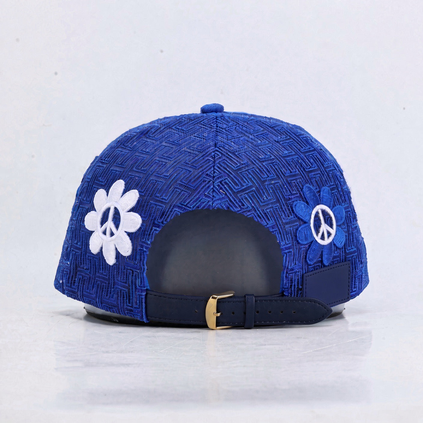 Hugh & Main Indigo Peace Flower Denim Trucker Hat (PRE-ORDER)