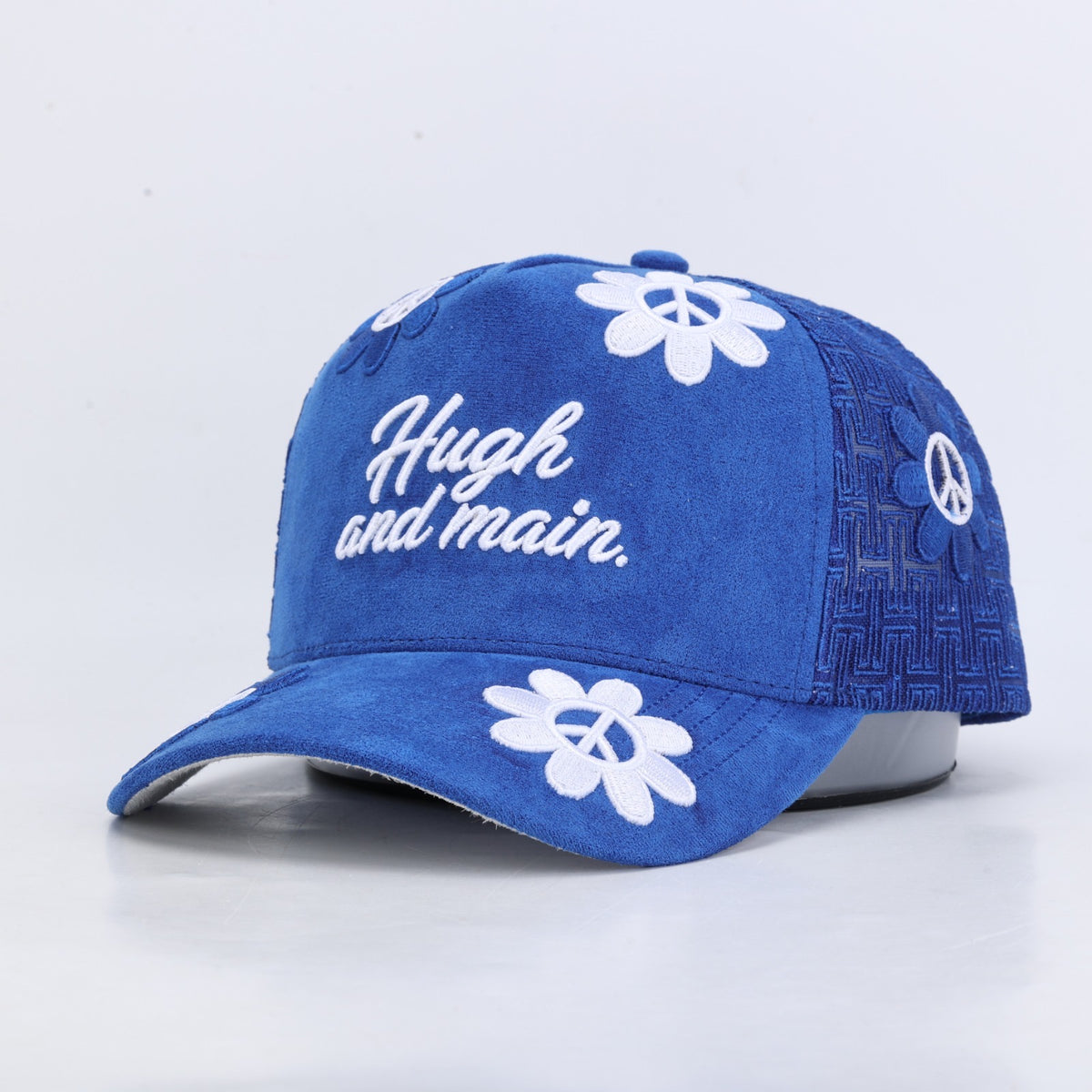 Hugh & Main Indigo Peace Flower Denim Trucker Hat (PRE-ORDER)