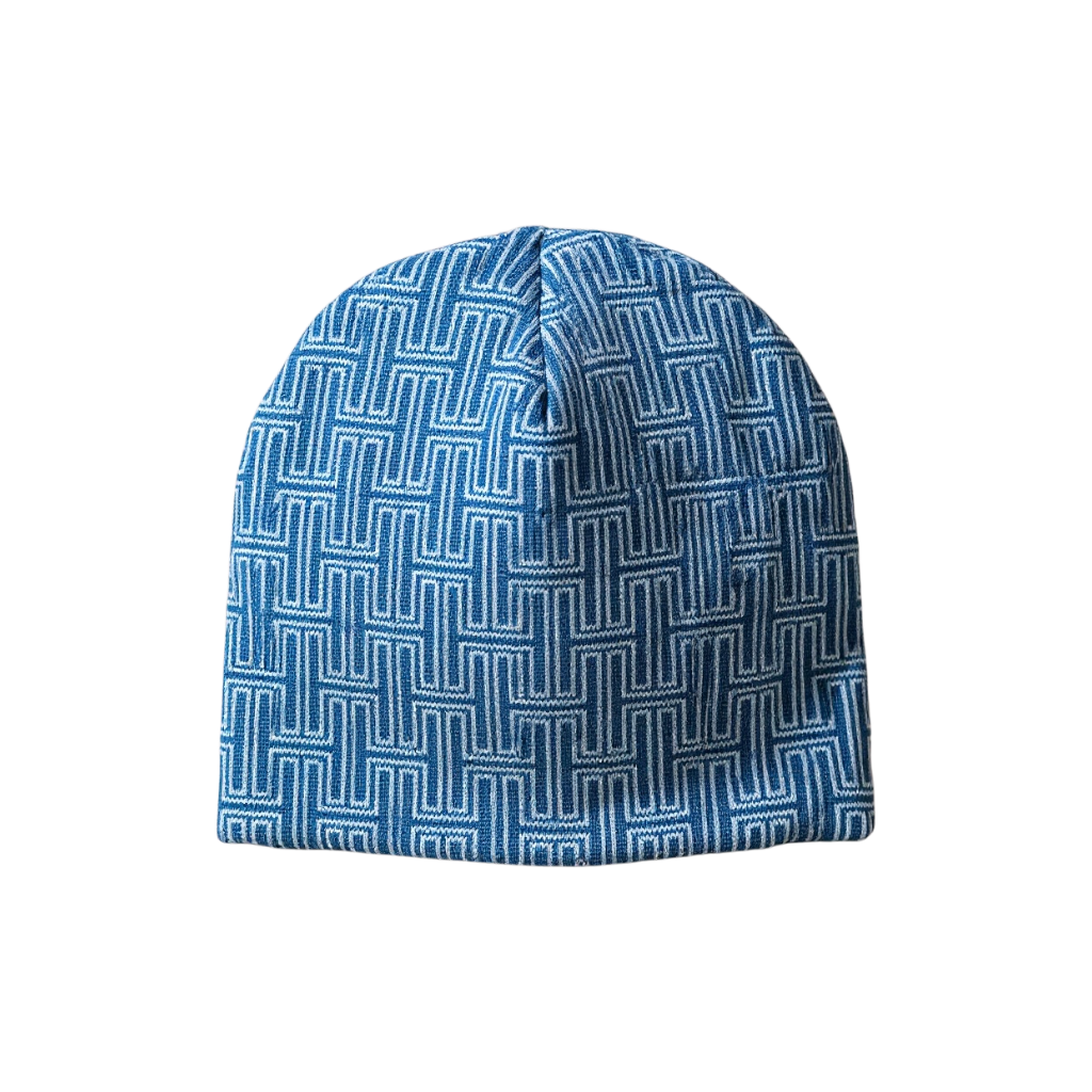 Hugh Femme Jacquard Merino Beanie – Azure Weave