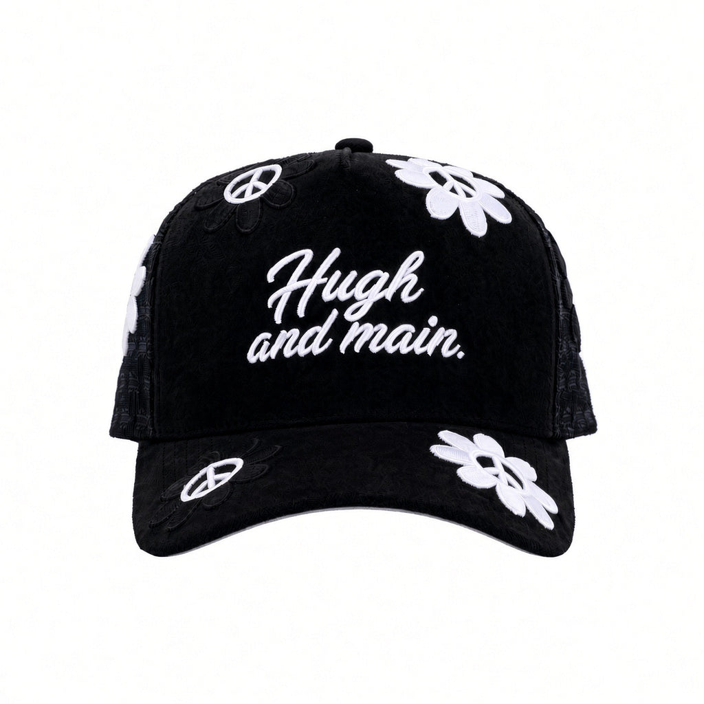 Hugh & Main Peace Flower Black Trucker Hat (PRE-ORDER)