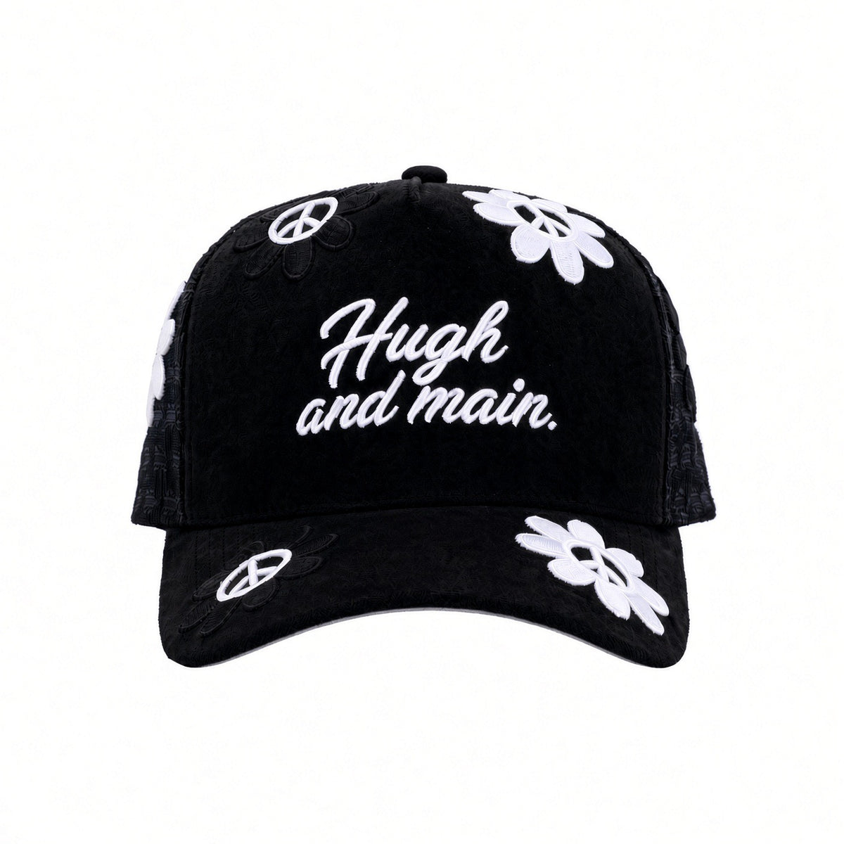 Hugh & Main Peace Flower Black Trucker Hat (PRE-ORDER)